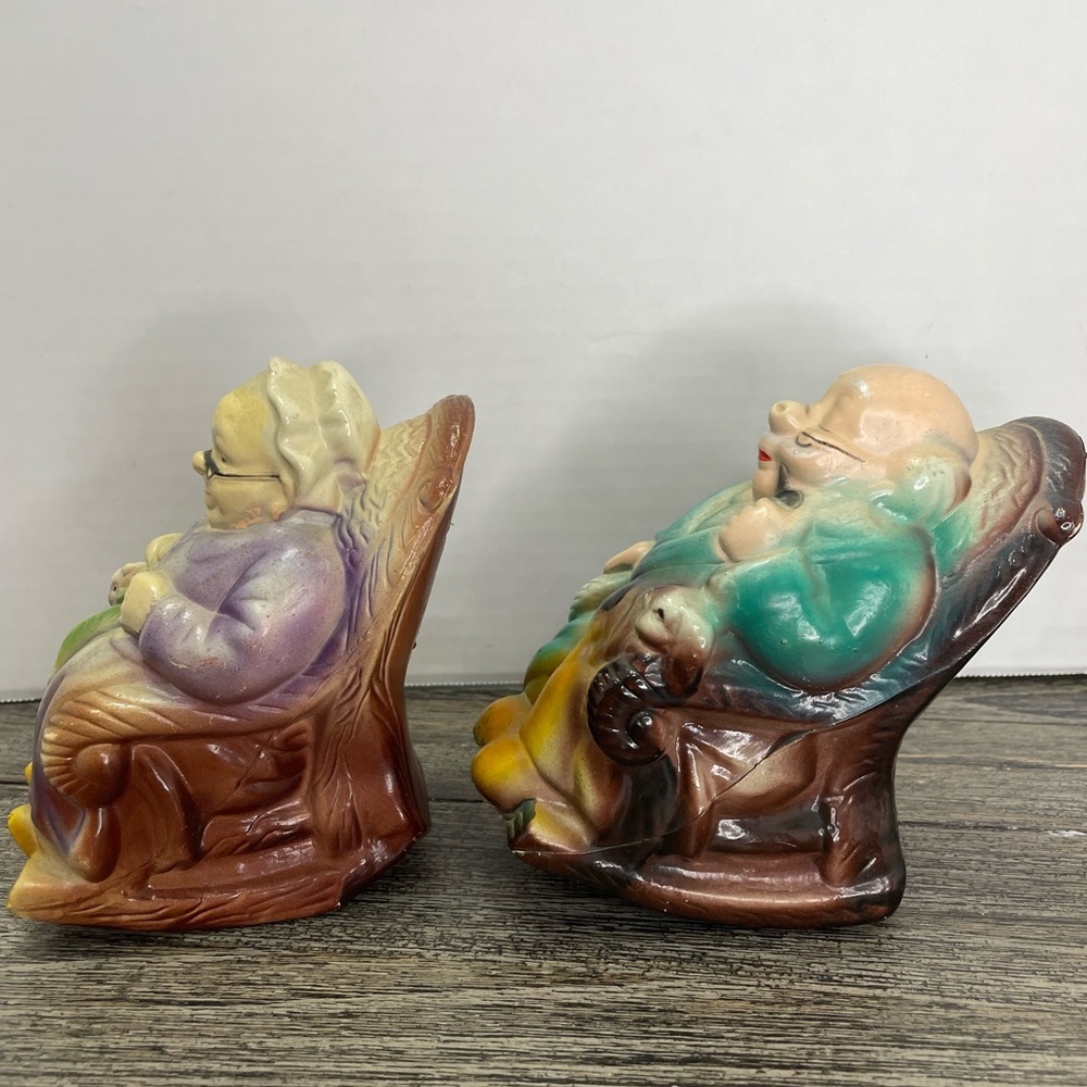 Vintage Retirement Fund blow mold piggy banks.Hong Kong. Used. - Picture 3 of 14